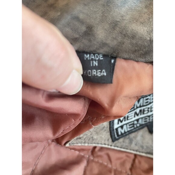 VTG Members Only Genuine Leather Bomber Jacket Brown Men’s 42 Classic Biker - Picture 7 of 12